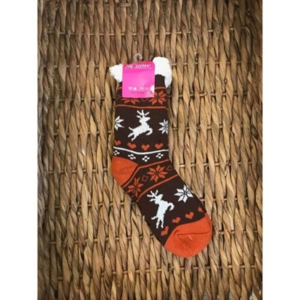 Christmas Cozy Reindeer Sock Booties